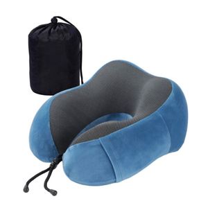XDH801 Custom LOGO Portable Slow Rebound <b>Memory</b> <b>Foam</b> U-shaped Pillow Ergonomic Soft Neck Support Travel Pillow with Bag - Product Image 3