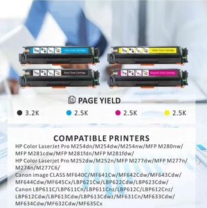 Cartucho de Tóner GUIQI Compatible Universal <span class=keywords><strong>201X</strong></span> <span class=keywords><strong>CF400X</strong></span> CF401 CF403 CF402 CRG045H 1SET para <span class=keywords><strong>HP</strong></span> M252 277 Canon LBP611 612 MF634 - Product Image 6