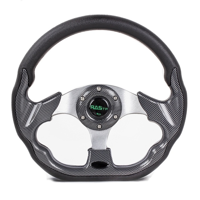 Car Modification Racing Steering Wheel with No Spokes for All Seasons 13inch Game and Go-Kart Use RASTP