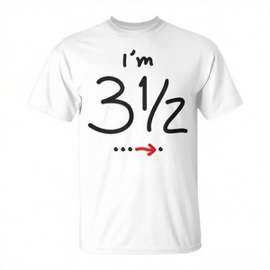 Camiseta de cumpleaños 3 1/2 para niños de tres años y medio, ropa para fiestas - Product Image 2