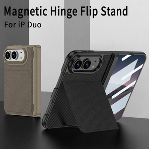 Custodia Magnetica con Cerniera e Supporto per <span class=keywords><strong>iPhone</strong></span> Duo, in <span class=keywords><strong>Pelle</strong></span> Vegana Antiurto con Pellicola Protettiva e Ricarica Wireless - Product Image 3