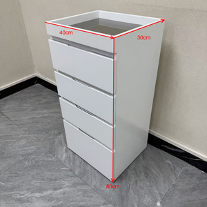 Gabinete de Herramientas Blanco con Iluminación LED, Almacenamiento con Múltiples Cajones y Diseño Flotante sin Tiradores para Salón de Belleza y Estudio de Estética - Product Image 6