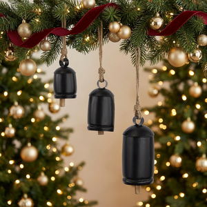 Black Metal Bell <b>Wind</b> <b>Chime</b> Hanging Ornament Shape Black Nickel Plated Feng Shui Home Decoration Rattler Fashion Buddhism - Product Image 5