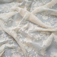 Tissu en dentelle florale respirant et hydrosoluble 100% coton pour vêtements ou robe hawaïenne, tissu en dentelle brodée