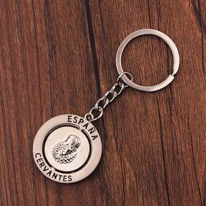 Llave de metal con diseño de logotipo Llaveros Español <span class=keywords><strong>Cervantes</strong></span> Don Quijote Llavero de metal Recuerdo de viaje - Product Image 1