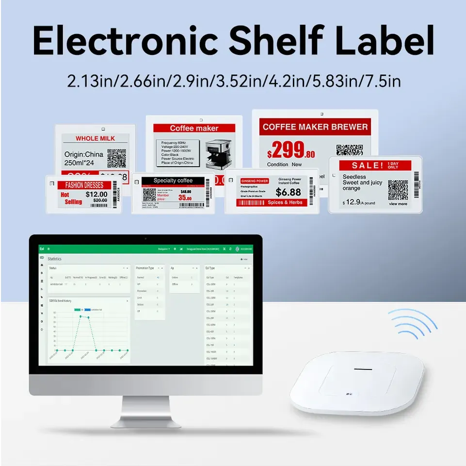Tag harga elektronik Wifi 2.4Ghz Base Station nirkabel Demo ESL kit sistem base station untuk Supermarket
