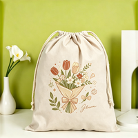 Pochette à cordon pliable personnalisée avec poignée, grande capacité, sac réutilisable pour l'organisation intérieure, emballage cadeau d'anniversaire