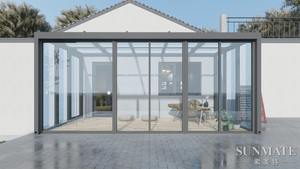 Jardin d'hiver cadre en aluminium toit incliné toutes saisons véranda 4 saisons verre solarium patio enceinte maison - Product Image 2