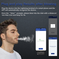 Penganalisa Gas penguji alkohol Breathalyzer Digital Mini USB-C pabrik OEM/ODM