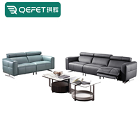 Sofá reclinable giratorio de 2-3 plazas moderno con reposapiés extensible marco de madera de cuero genuino para sala de estar de cine en casa