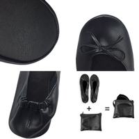 Chaussons pliables personnalisés avec logo couleur pour femmes, en PU, pour voyage, cadeaux de mariage, pantoufles de danse italiennes portables pour invités