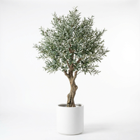 Arbre d'olivier artificiel réaliste de qualité supérieure, 8 pieds (245 cm), arbre méditerranéen artificiel en pot sur mesure