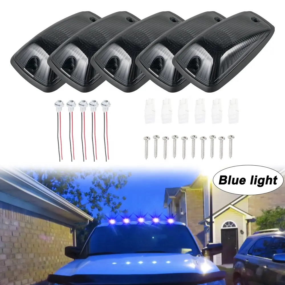 Bevinsee 5pcs Blue LED Cab Truck Dach markierung 12V Lauflicht Für GMC C K 1500 2500 3500