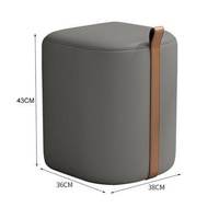 Tabouret de maquillage en tissu moderne et simple pour chambre à coucher, pouf bas minimaliste de luxe léger pour petit appartement