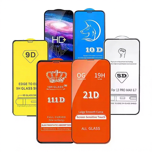 Mobile Phone 9D 18D 21D Tempered Glass Screen Protector for iPhone X 11 12 13 14 15 16