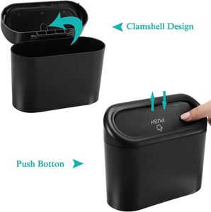 Cubo de basura para vehículos, soporte organizador de basura con un rollo de bolsa de basura, tapa de cubo de basura de plástico para coche, solución organizadora conveniente para coche - Product Image 4
