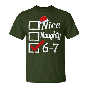 Camiseta con meme navideño Nice Naughty 6-7 para hombres y niños, diversión navideña - Product Image 2
