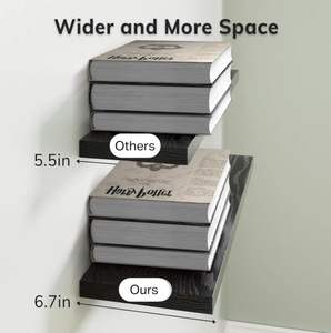 منتجات رائجة: أرفف خشبية ريفية معلقة على الحائط، أرفف خشبية عائمة للحائط لغرفة المعيشة والمطبخ والحمام - Product Image 3