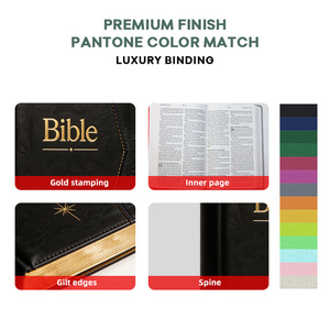 Servicios de Impresión de Biblias de Tapa Blanda con Bordes Pintados, <span class=keywords><strong>Biblia</strong></span> de Bolsillo de Cuero PU a Bajo Costo - Product Image 2