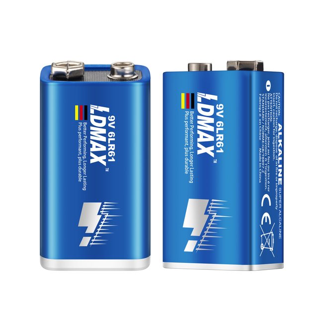 Excellent Factory Supply 6LR61Primary Batteries, 9V Alkaline Battery, 580 MAh 9Volt 6LR6 Battery, 10 Years Long Shelf Life