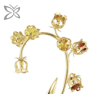 งานแกะสลักคริสตัลรูปดอกบลูเบลล์ ชุบทอง ประดับคริสตัลเจียระไนทรงเหลี่ยม งานศิลปะพื้นบ้านสไตล์ยุโรป สำหรับงานแต่งงาน - Product Image 4