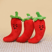 도매 4 인치 붉은 고추 봉제 장난감 부드러운 칠리 인형 열쇠 고리 사용자 정의 10cm 발톱 기계 식물 야채 박제 동물 장난감