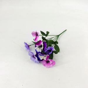 زهرة الجنائز الاصطناعية 7 شوك بانسي بوش زهرة القبر الديكور التذكارية التابوت الديكور زهرة التابوت - Product Image 5