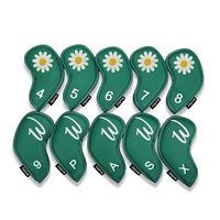 Accessoires de club de golf de qualité supérieure OEM, ensemble de fers de golf en cuir avec logo brodé, couvre-têtes