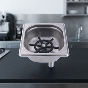 AQUA BR12A Lave-tasses automatique moderne en acier inoxydable, design durable, pour comptoir de cuisine, avec buse multi-angle, rinçage de carafes - Product Image 2
