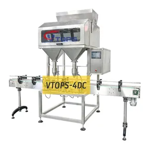Vtops Automatic 200g 500g 1kg Coffee Popcorn Nuts Granules Weighing Filling Machine with Four Hoppers