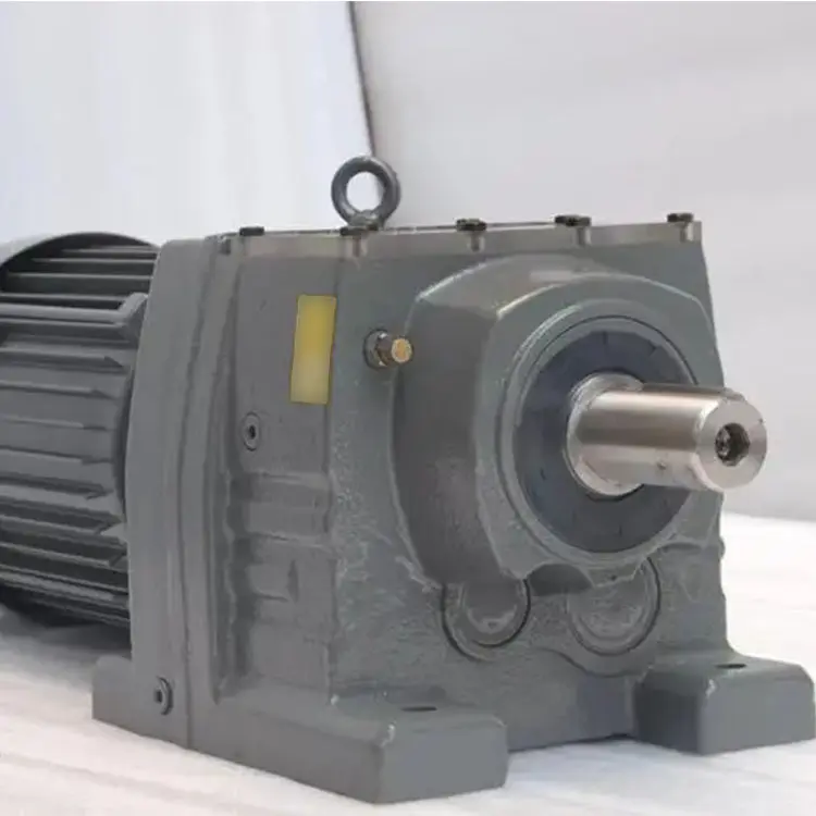 High precision high torque R167 series helical gear reducers electric motor gearbox gearmotor with shaft