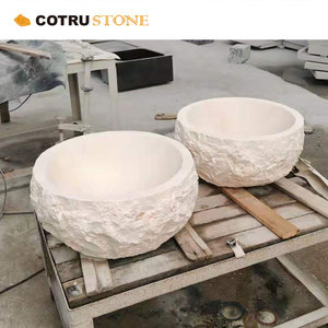 Matériau de granit naturel de couleur beige rond lavabo de haute qualité <span class=keywords><strong>moderne</strong></span> simple haut de gamme évier de salle de bain <span class=keywords><strong>bassin</strong></span> de <span class=keywords><strong>jardin</strong></span> - Product Image 4