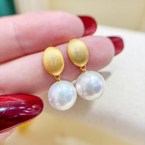 S925 <b>Silver</b> DIY <b>Pearl</b> Accessories Fashion <b>Silver</b> Jewelry <b>Earrings</b> with 8-13mm Round Beads 22179 Empty Earnail Tray - Product Image 1