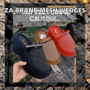 Sandalias de cuña de verano para exteriores, con punta cerrada, de malla transpirable, plataforma, color sólido, impermeables, de PVC, estilo casual africano. - Product Image 2