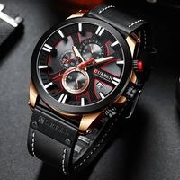 Montre à quartz pour homme Curren 8346, bracelet en cuir, chronographe, étanche, lumineuse, date, sport, affaires, vente flash