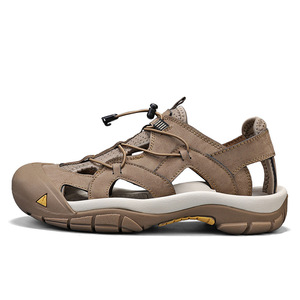 Sandalias de exterior elegantes para hombre, tallas grandes 45 46, con correa elástica, resistentes a impactos y al desgaste, de cuero vacuno. - Product Image 5