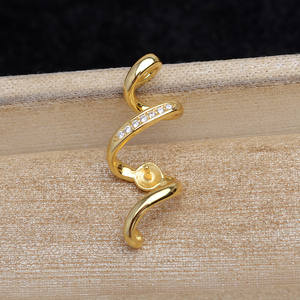 Pendentif en argent sterling 925 en forme de foudre pour femmes, pendentif en perle de 8 à 9 mm, sertissage vide, composants de bijoux DIY - Product Image 5