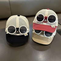 Gorra de Béisbol de Malla Estilo Coreano para Niños con Gafas de Sol, Protección Solar, Gorra con Visera para Bebés, Niños y Niñas, Verano