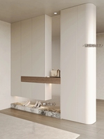 Meuble de rangement pour hall d'entrée Island Connected avec éclairage LED à capteur, bord anti-collision, design peu encombrant et rangement miroir dissimulé