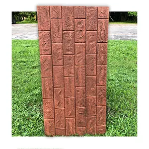Panel de chapa de ladrillo falso de piedra cultural de PU de peso ligero, panel de pared de piedra de cultura PU para pared exterior, azulejo de piedra de pared decorativa