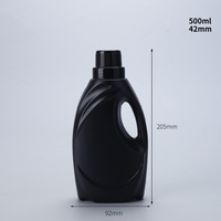 Bouteille Vide en Plastique Noir 500 ml pour Lessive Liquide, Nettoyant, Désinfectant, Assouplissant ou Javel en PEHD