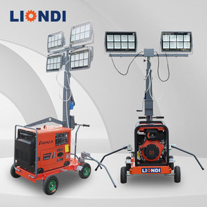 Tour d'éclairage mobile LED/Halide, chariot d'éclairage portable avec générateur essence et diesel, capacité de levage de 5 mètres - Product Image 2