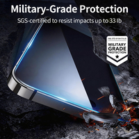 Protection d'écran 2.5D en verre trempé anti-espion sans bordure HD transparente 9H pour iPhone 12 13 14 15 16 17 18 Pro Max avec kit d'installation