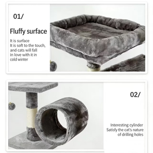 Cat <b>Scratching</b> <b>Post</b> for the Wall Big Large Cat Tower Wooden Cat Tree House - Product Image 2