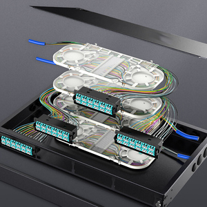 Glasvezel Patchpaneel 1u Hoge Dichtheid Pull-Out Lc-Interface Koudgewalst Staal Voorbeëindigd En Fusionkast - Product Image 2