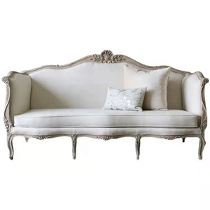 French <strong>Antique</strong> Lounge Living Room Furniture Wooden 2/3 Seater Wedding Sofa <strong>Couch</strong> - Product Image 1