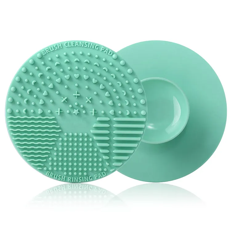 Wholesale Round Makeup Brush Washing Tools Pad High Quality Eco Friendly Silicone Makeup Brush Cleaner