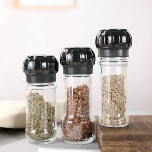 Molinillo <span class=keywords><strong>de</strong></span> Hierbas y Especias Ajustable <span class=keywords><strong>de</strong></span> Plástico y Vidrio al por Mayor, 150ml, para Pimienta y Sal, en Venta - Product Image 1