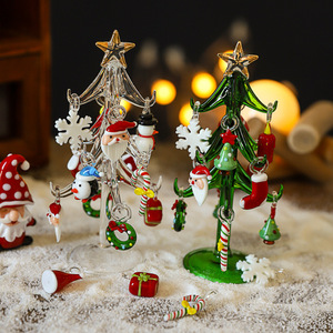 Sáng Tạo Giáng Sinh Màu Thủy Tinh Santa Claus Faceless Thủy Tinh Bảng Búp Bê Trang Trí Nội Thất Xe Đồ Trang Trí Xmas Cây Xe Trang Trí - Product Image 3