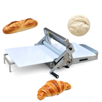 Laminoir à pâte en acier argenté de table, épaisseur de pâte de 1 à 17,5 mm, pour boulangerie, pour presser la pâte à pizza et à croissants